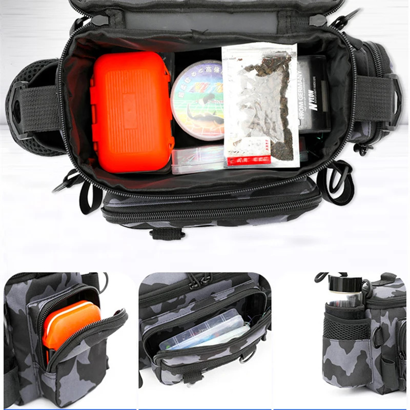 Black Fishing Tackle Shoulder  - Fish Finder Case ulasan dan harga